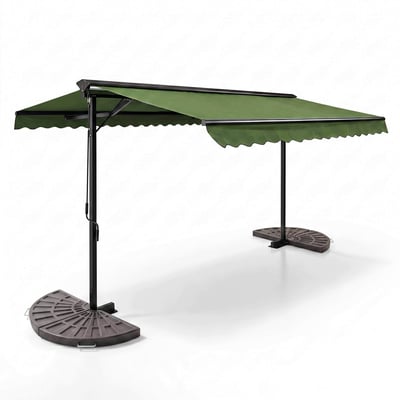 Store banne double pente 3x4m et dalles de lestage, DELGADA OVIALA