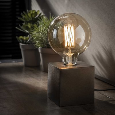 Lampe à poser cube métal noir style vintage TRIBECA PIER IMPORT