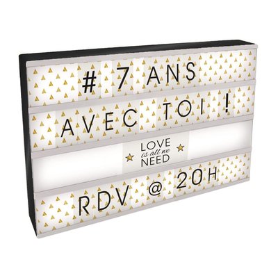 Boite lumineuse à message personnalisable Noir CMP