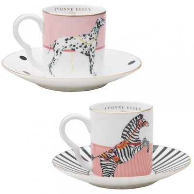 Set de 2 Tasses à Café et Soucoupe Zèbre YVONNE ELLEN