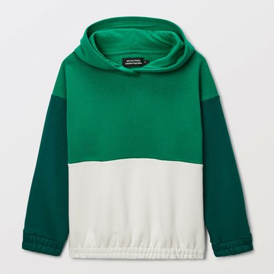 Sweat tricolore à capuche en coton BIO GOTS MONOPRIX