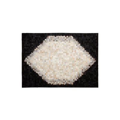 Tapis en peau de vache véritable Losange Noir et blanc AUBRY GASPARD