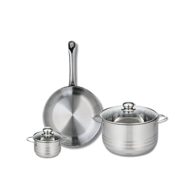 Batterie 1 poêle 28cm + 2 faitouts 12/24cm PROFI BRILLANT ELO