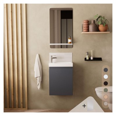 Meuble lave-mains + miroir tablette LISA MOB IN