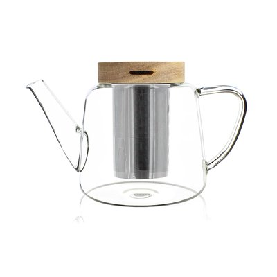 Théière en verre et couvercle en bois 680ml, GUSTAVE OGO LIVING