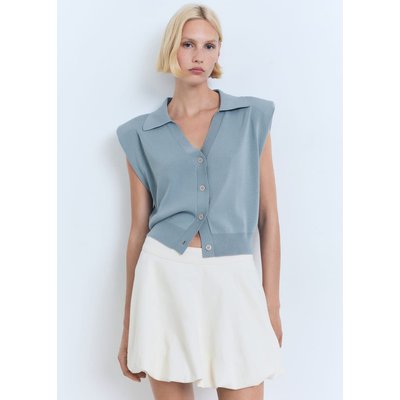 Gilet à épaulettes en maille fine MANGO