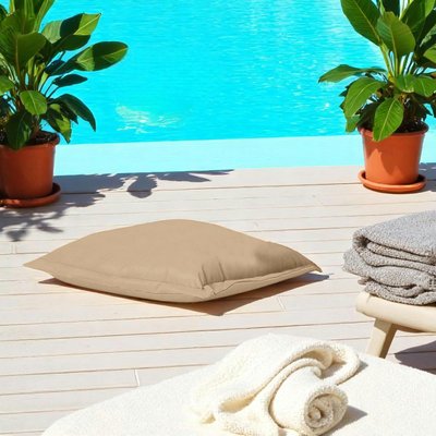 Pouf coussin de sol extérieur imperméable - taupe ARTA PIER IMPORT