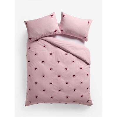 Parure de lit effet brossé à motif cœur tufté NEXT