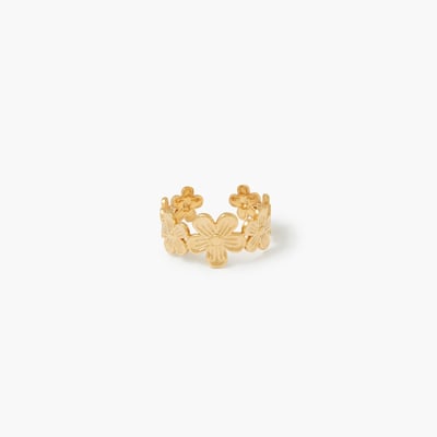 Bague fleurs acier inoxydable doré BALABOOSTE