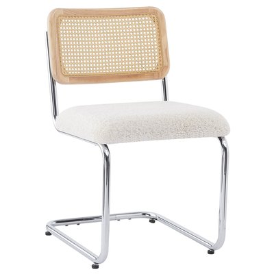 Lot de 2 chaises bouclette et cannage, SOFIA NORDLYS