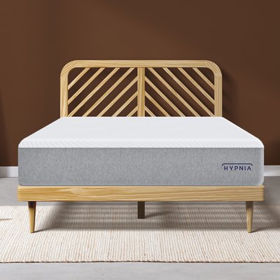Ensemble Hybride, matelas H30 ressorts ensachés, ferme, lit bois HYPNIA