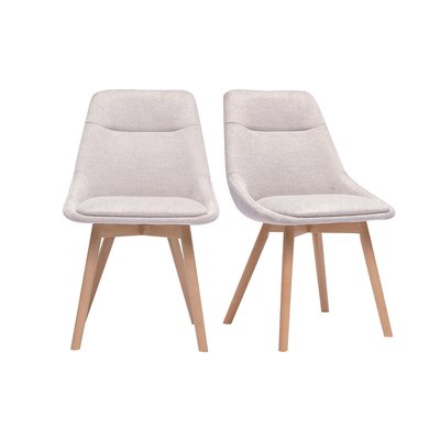 Chaises en tissu effet velours texturé terre brûlée et bois clair (lot de 2) ALESS MILIBOO