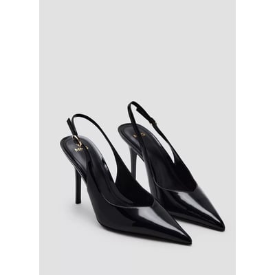 Chaussures à talon en cuir vernis MANGO