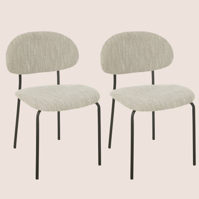 Chaises de salle à manger design en tissu beige (lot de 2) - ARKO HELLIN, DEPUIS 1862