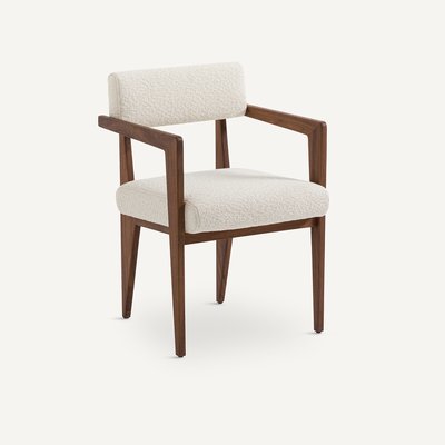 Fauteuil de table noyer et bouclette, Izag AM.PM