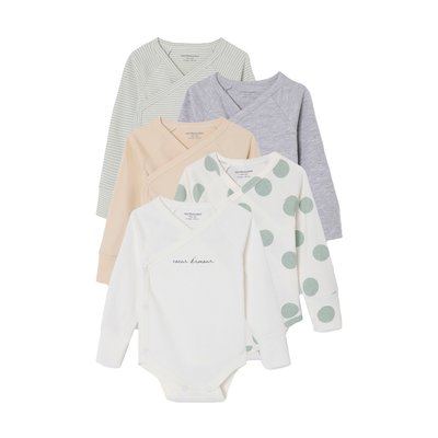 Lot de 5 bodies évolutifs ouverture naissance VERTBAUDET