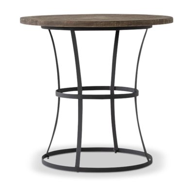 Table Haute Bois Fer Forgé 110x110x105cm - DECORATION D’AUTREFOIS