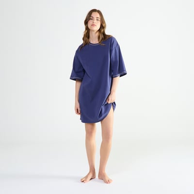 Chemise de nuit courte col rond en coton MYSTÉRIEUSE LAURENCE TAVERNIER