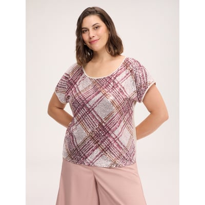Blouse à broderie à carreaux FIORELLA RUBINO