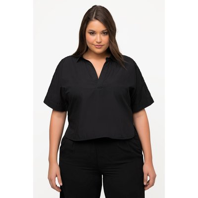 Blouse courte avec broderies. Col chemise ULLA POPKEN
