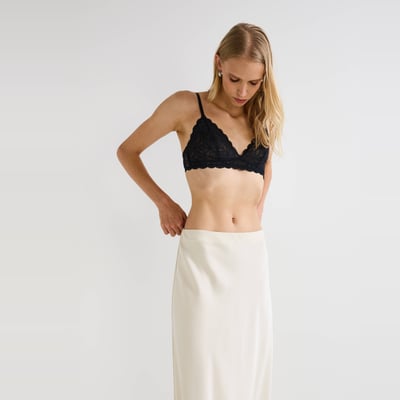 MONOPRIX - Soutien-gorge triangle SELENA en dentelle florale - NOIR - Feminin MONOPRIX
