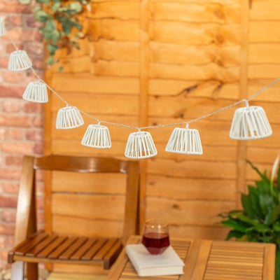 10 x Outdoor Rope Basket Garden String Lights - Battery Operated SO'HOME