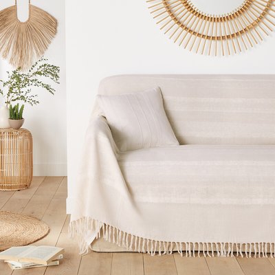 Plaid artisanal frangé coton, Nedo LA REDOUTE INTERIEURS