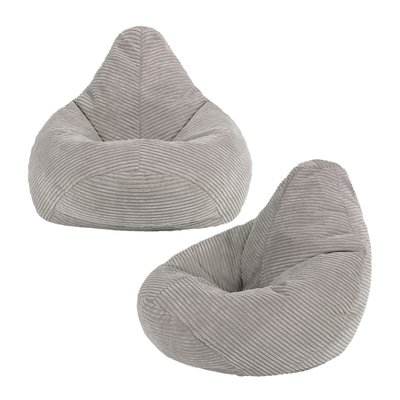 Lot de 2 poufs enfant à dossier incliné velours côtelé Oeko-Tex® - DALTON ICON
