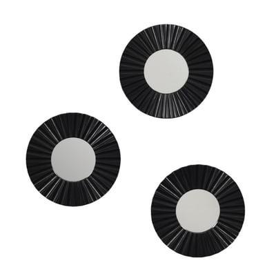 Lot De 3 Miroirs Diamètre 19 Coloris Noir DECORATIE