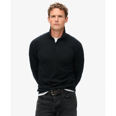 Pull Polo à Manches Longues en Laine Mérinos SUPERDRY