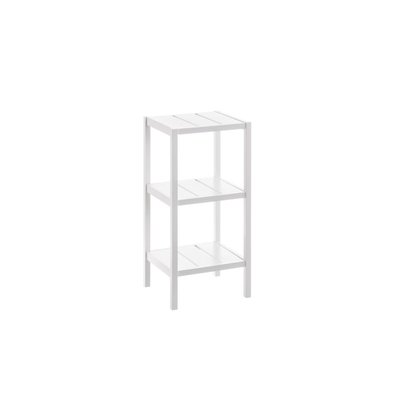 Étagère Salle de Bain Bois Blanc MDF 3 Plateaux WADIGA