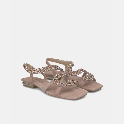 Sandales plates à bout carré avec strass ALMA EN PENA