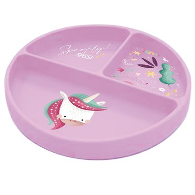 Assiette en silicone Sparkly la licorne SASSI JUNIOR