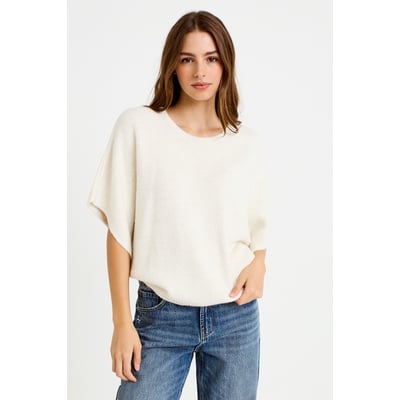 Pull oversize col rond manches courtes CACHE CACHE