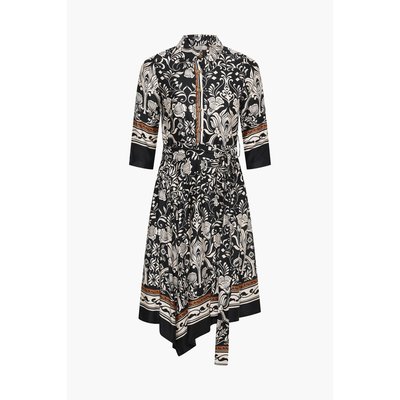 Robe midi en imprimé à base avec col chemisier JEAN-MARC PHILIPPE