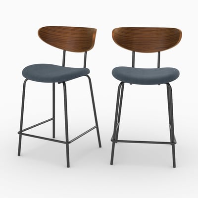 Lot de 2 chaises pour îlot central en velours côtelé 64.5 cm - JADE MAISON PAVANE