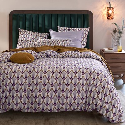 Elisa Mauve 100% Cotton Percale 200 Thread Count Duvet Cover LA REDOUTE INTERIEURS