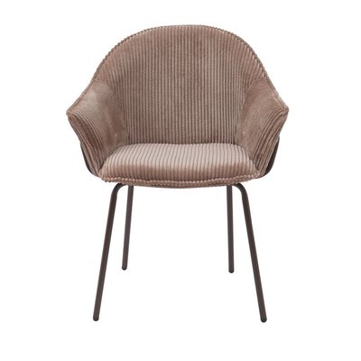 Chaise accoudoirs velours côtelé à grosses côtes ZAGO