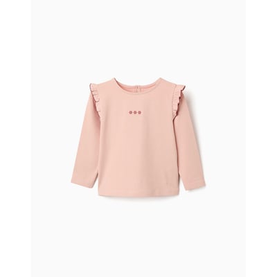T-shirt à manches longues avec volants et broderie ZIPPY
