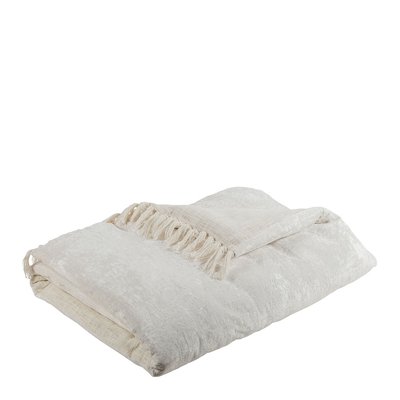 Futon PAULA en velours irisé - Blanc - 180 x 80 cm BLANC D’IVOIRE