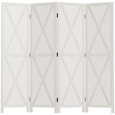 Paravent intérieur 4 panneaux croisillons style campagnard chic HOMCOM