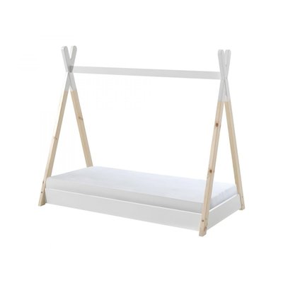 Lit Tipi - blanc/naturel -  avec matelas 140 VIPACK