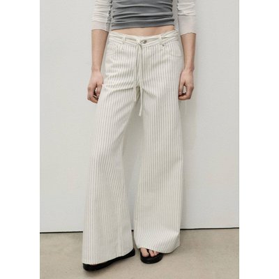 Jean wideleg rayures taille basse ceinture MANGO