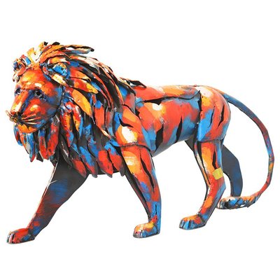 Sculpture moderne en métal peint lion PIER IMPORT