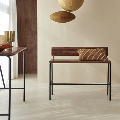 Banc haut en palissandre massif et métal TALIA TIKAMOON