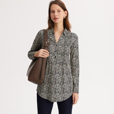 T-shirt col polo, forme tunique, manches longues ANNE WEYBURN