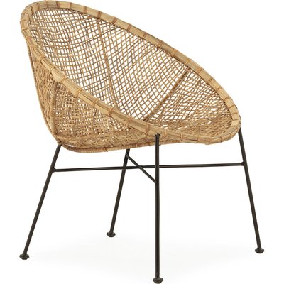 Fauteuil osier naturel et fer  style lounge élégant RECOLLECTION