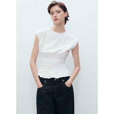 T-shirt froncé coton MANGO