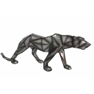Sculpture moderne panthère gris anthracite 68 cm PIER IMPORT