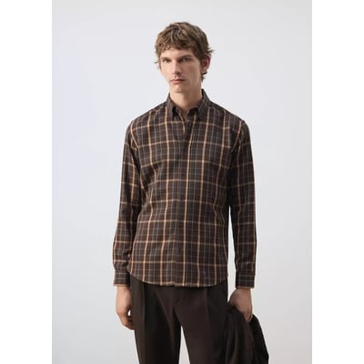 Chemise en flanelle à carreaux regular-fit MANGO MAN